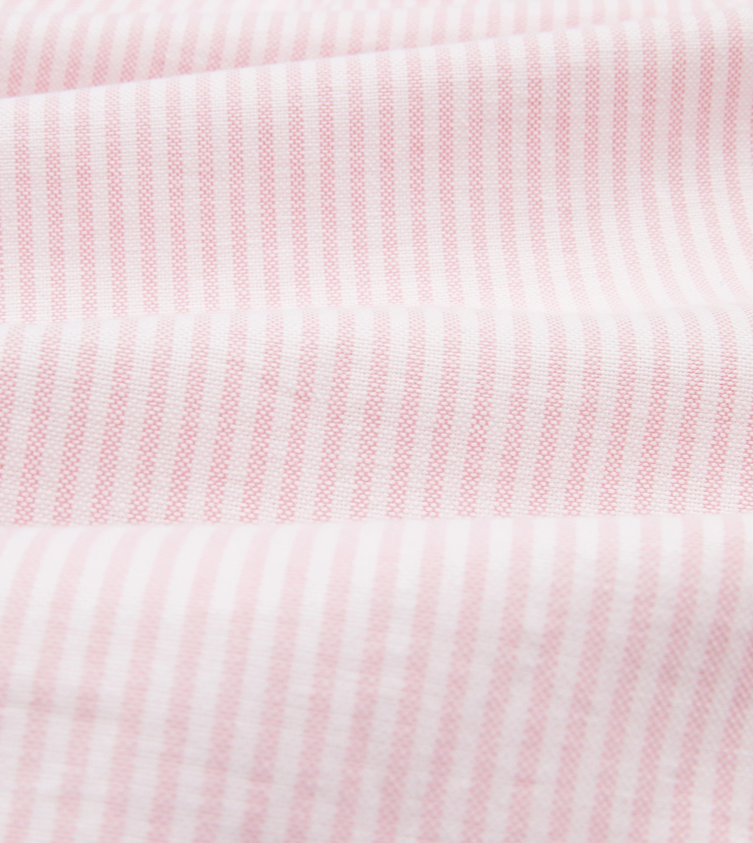 Pale Pink Ticking Stripe Cotton Oxford Cloth Button-Down Shirt Spring Break