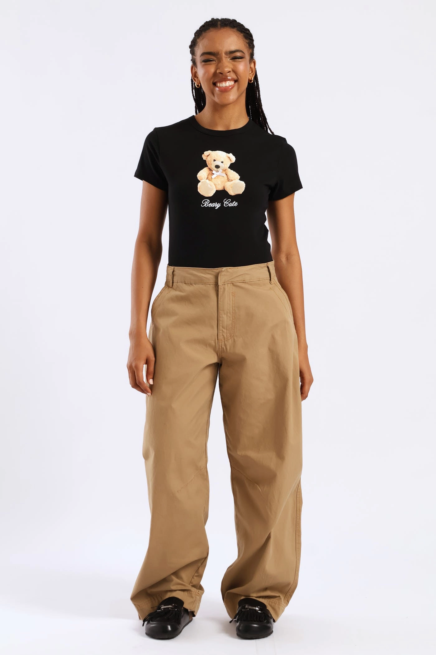 Day-to-Day Wear Recyclable Fabric Blend Panelled Balloon Pant - Caramel