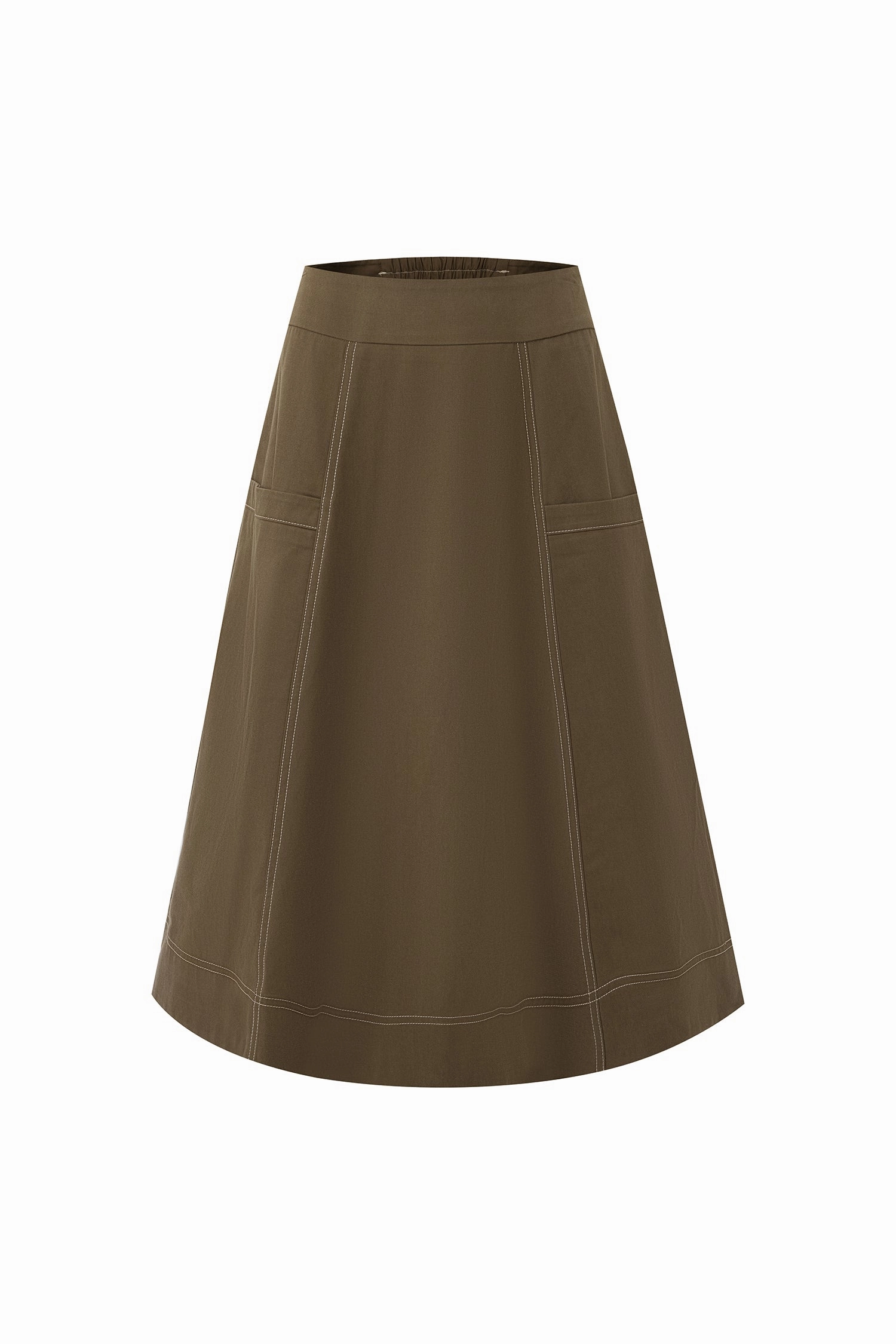 Panelled Skirt - Army Green Mall Brand Look