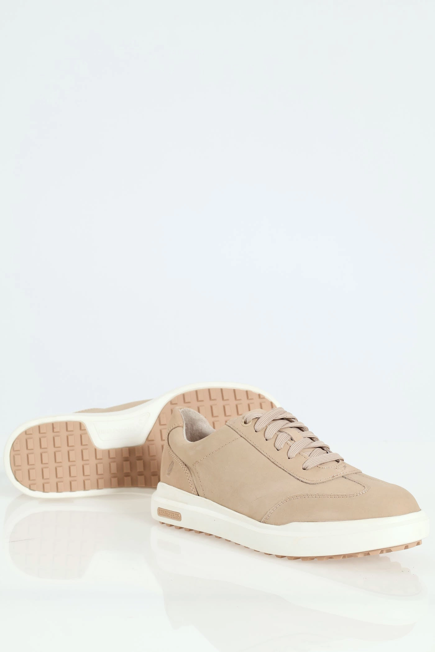 Panelled T-Toe Lace Up Sneaker - Sand Back Tab Full Coverage
