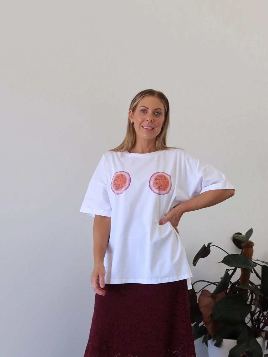 Passionfruit Tee Flexible Knit Blend Stretch Fabric