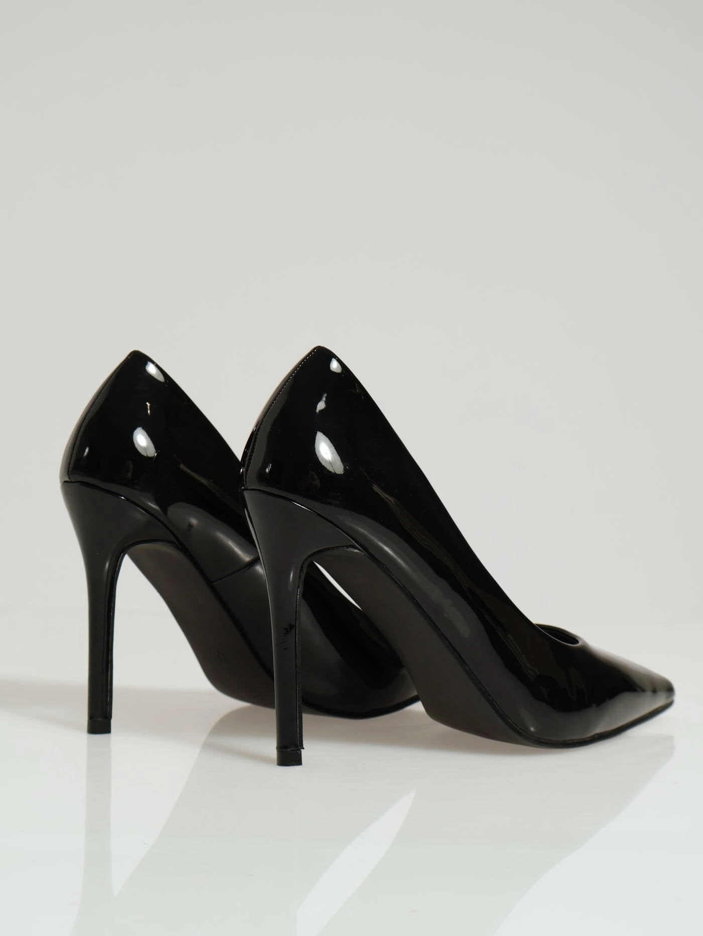 Patent Pointy Heel - Black Clean Lines Modern Design