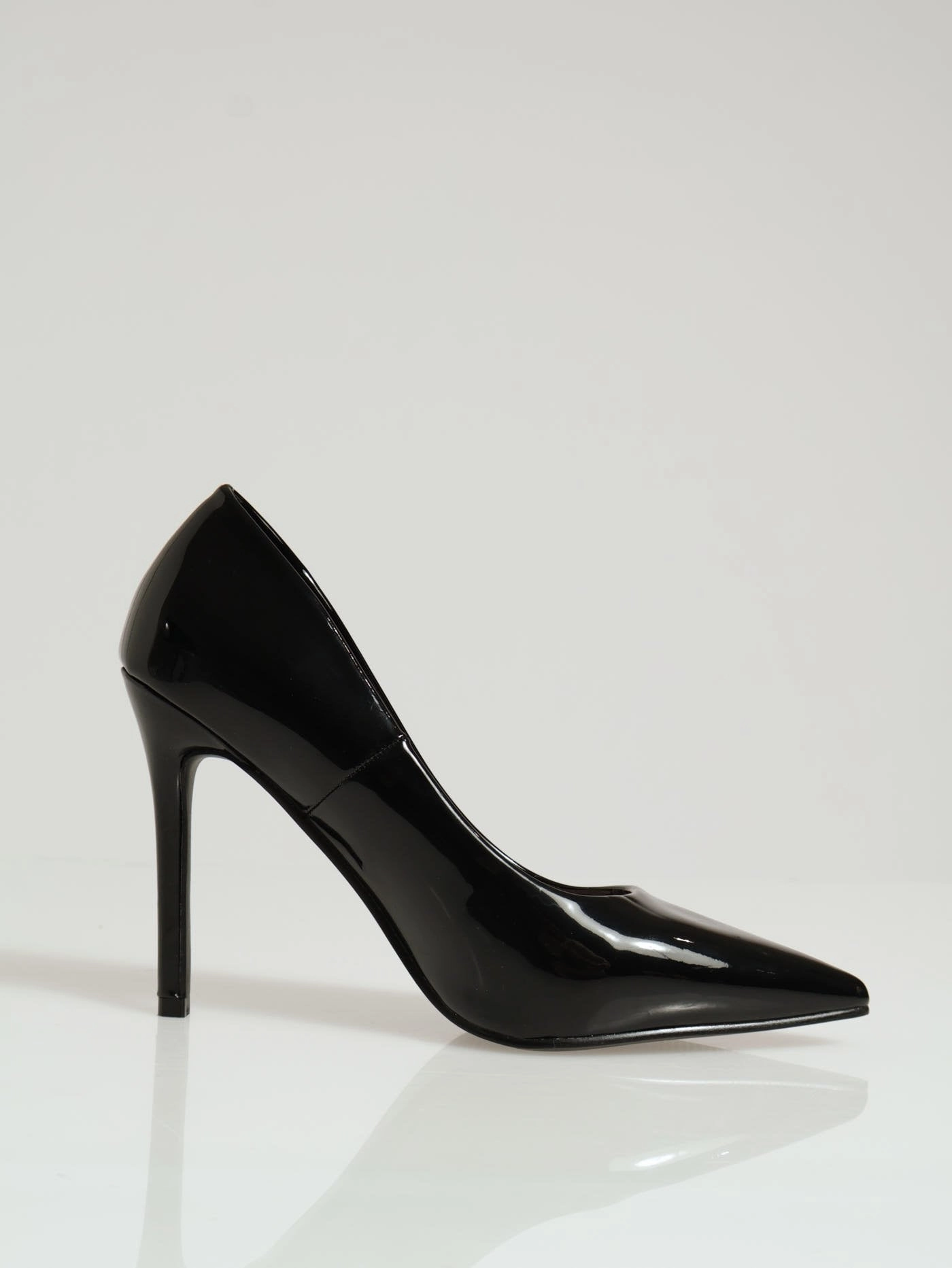 Patent Pointy Heel - Black Anti Slip Feature