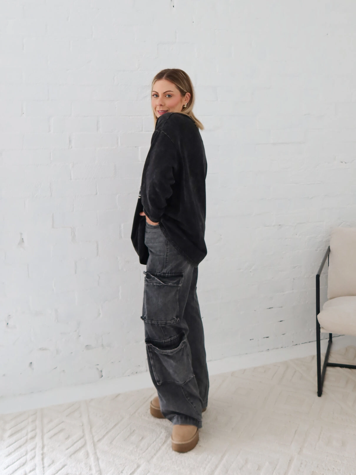 Paxton Cargo Jeans- Black Low Impact Dye Weekend Style Outdoor Adventure