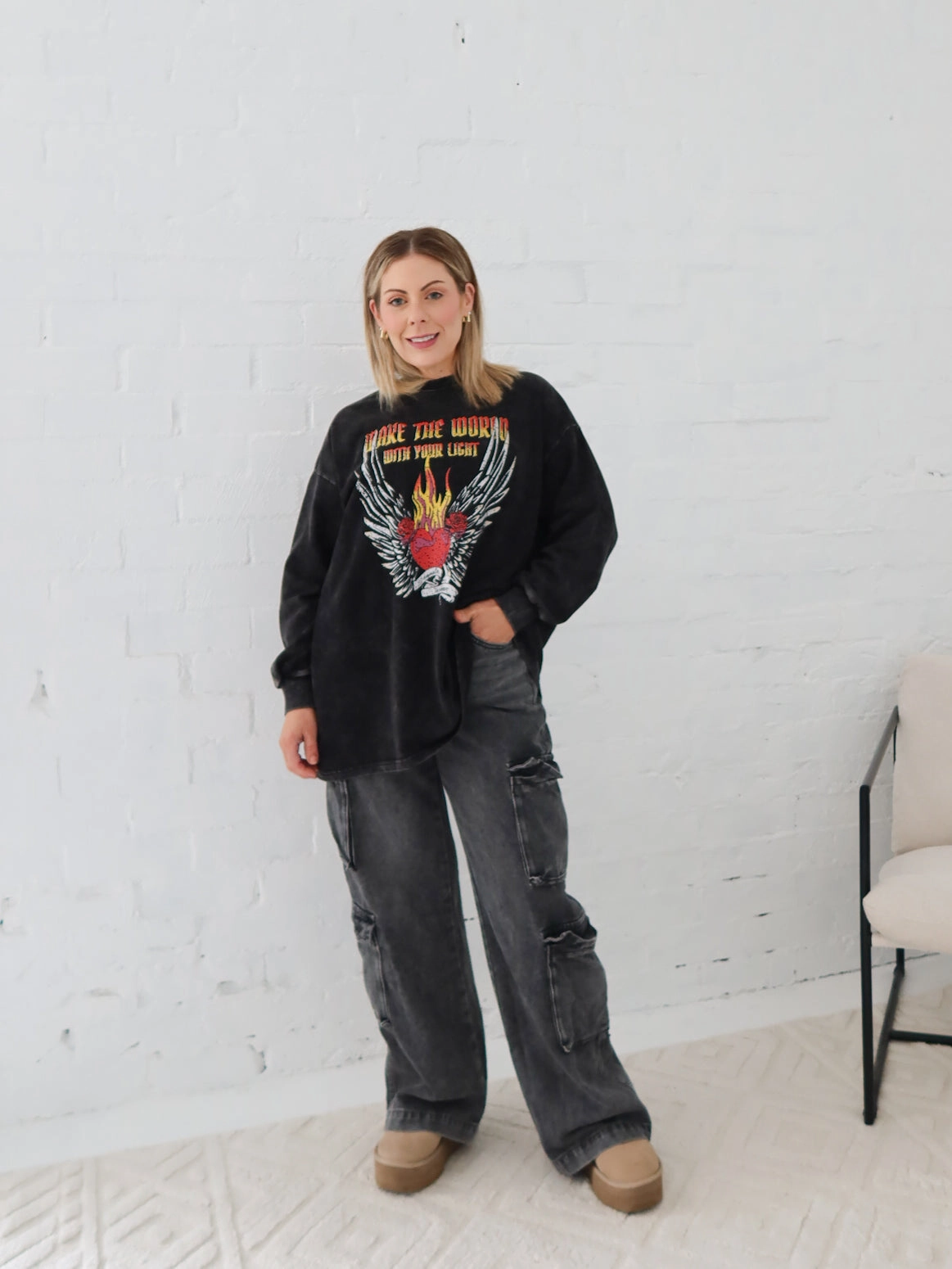 Lightweight Morning Stroll Durable Paxton Cargo Jeans- Black