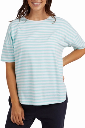 LAUREN S/S STRIPE TEE - 81X4223 Micro Perforation