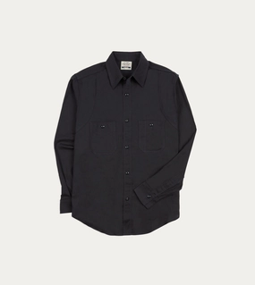 Unisex Design Big Yank '1920' Indigo Cotton-Linen Twill Flyer Shirt