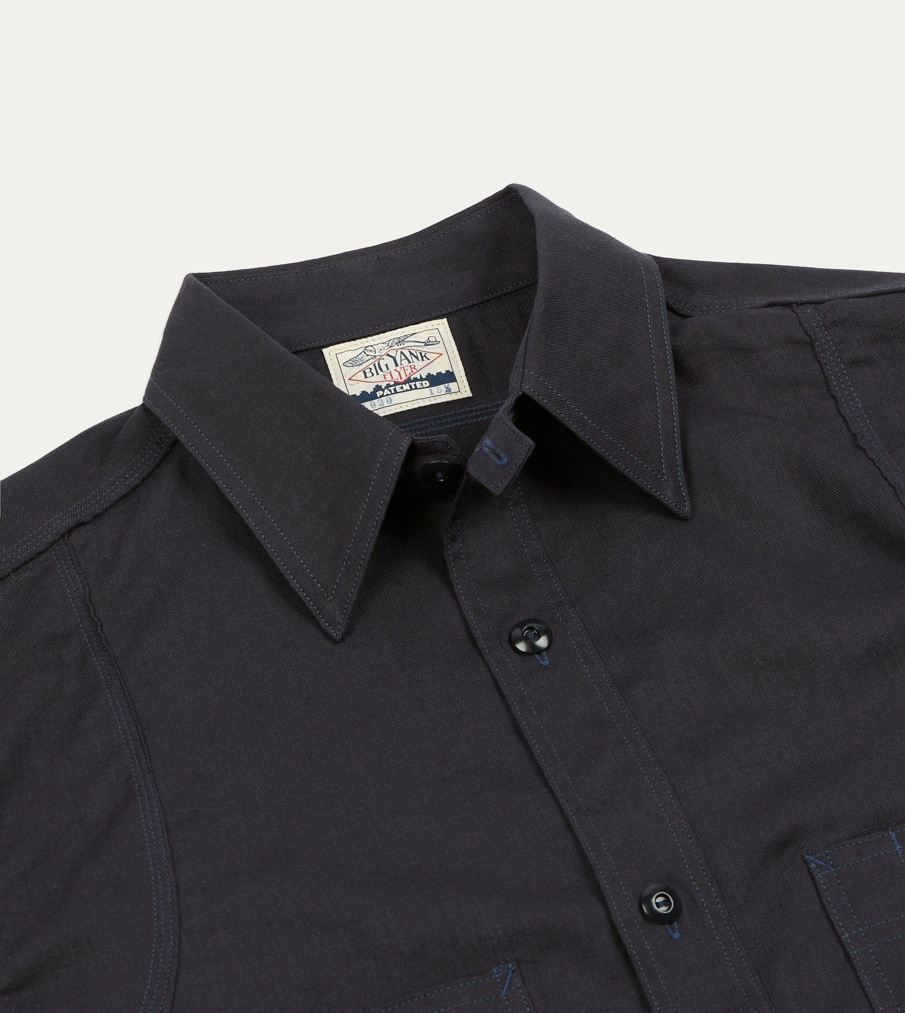 Travel Essential Big Yank '1920' Indigo Cotton-Linen Twill Flyer Shirt