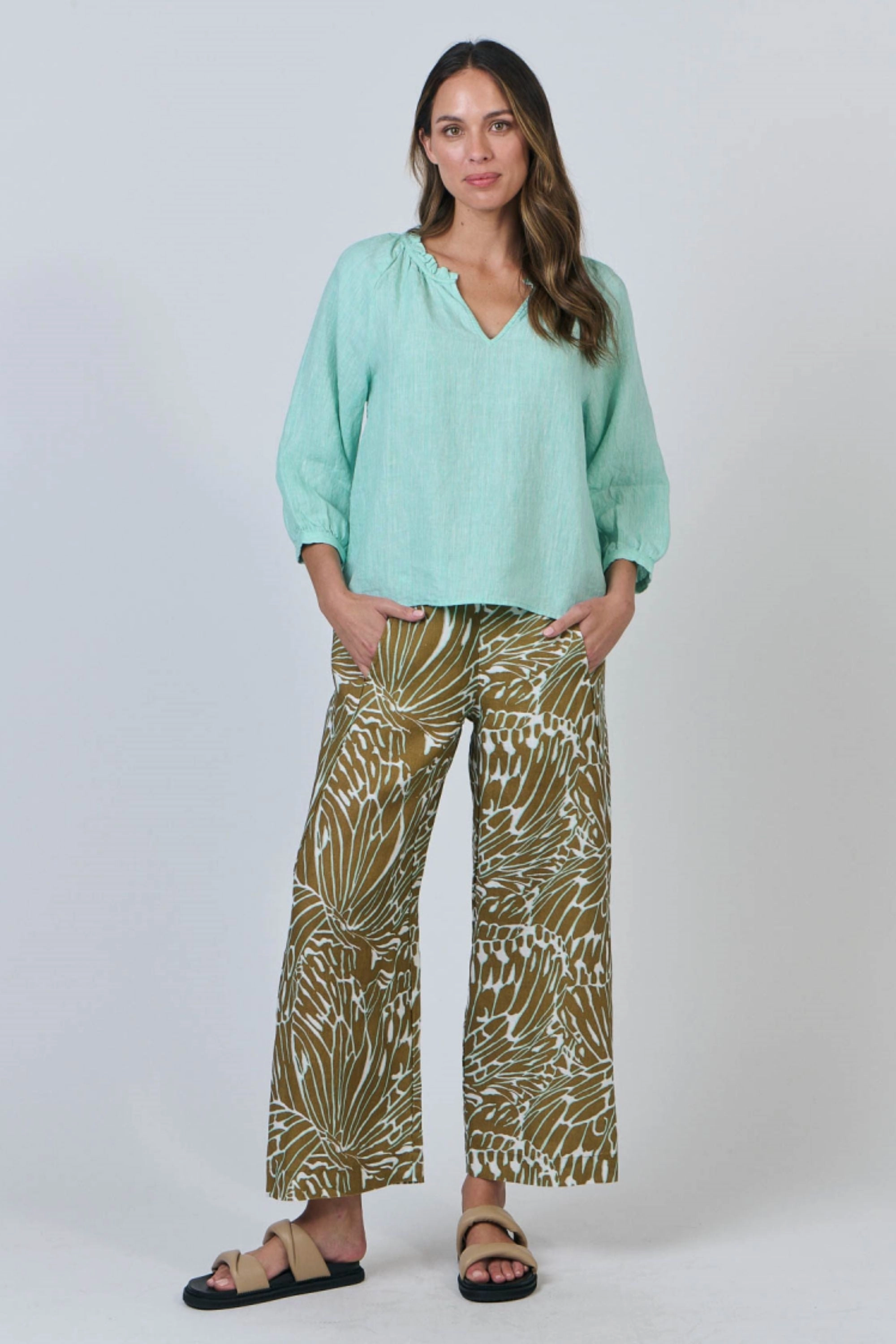 3/4 SLEEVE BLOUSE - GA588 Detachable Lining