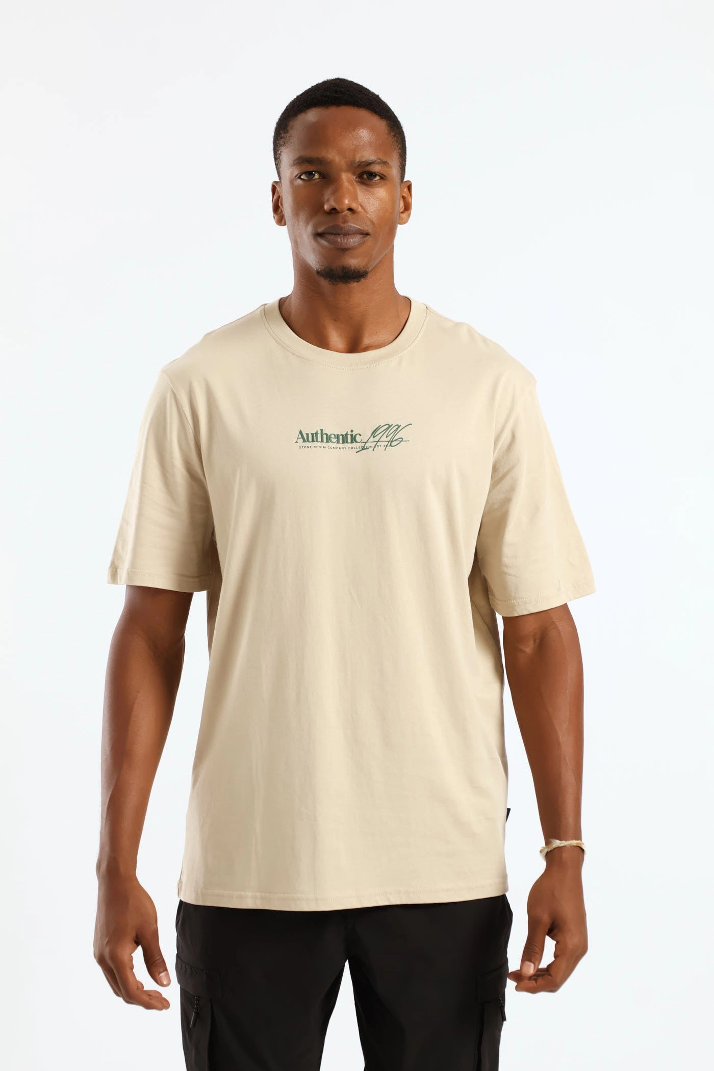 Cozy And Warm Photo Topographic Mt Front & Back Tee - Taupe