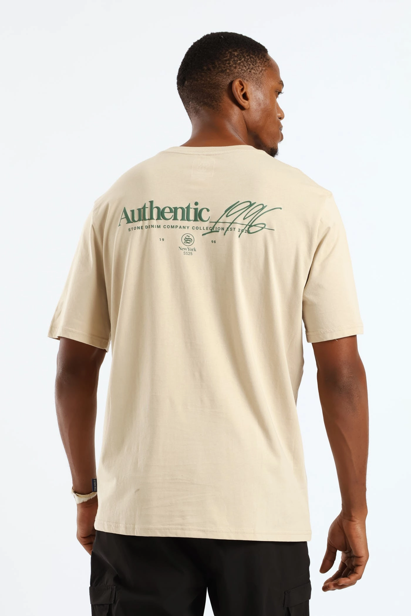 Versatile Look Fresh Trend Photo Topographic Mt Front & Back Tee - Taupe