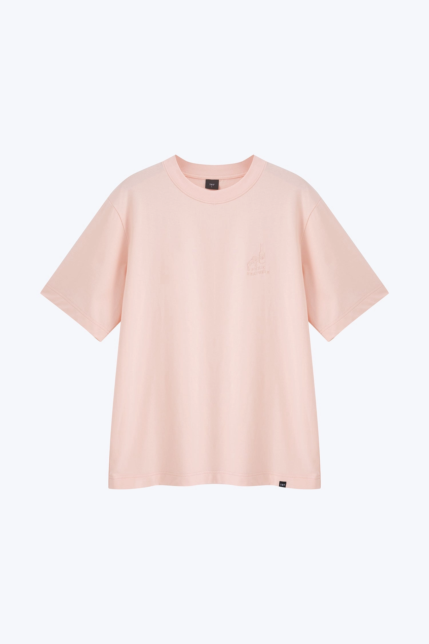 Picnic Heatwave Embroidery Tee - Blush TaglessNecklineComfort
