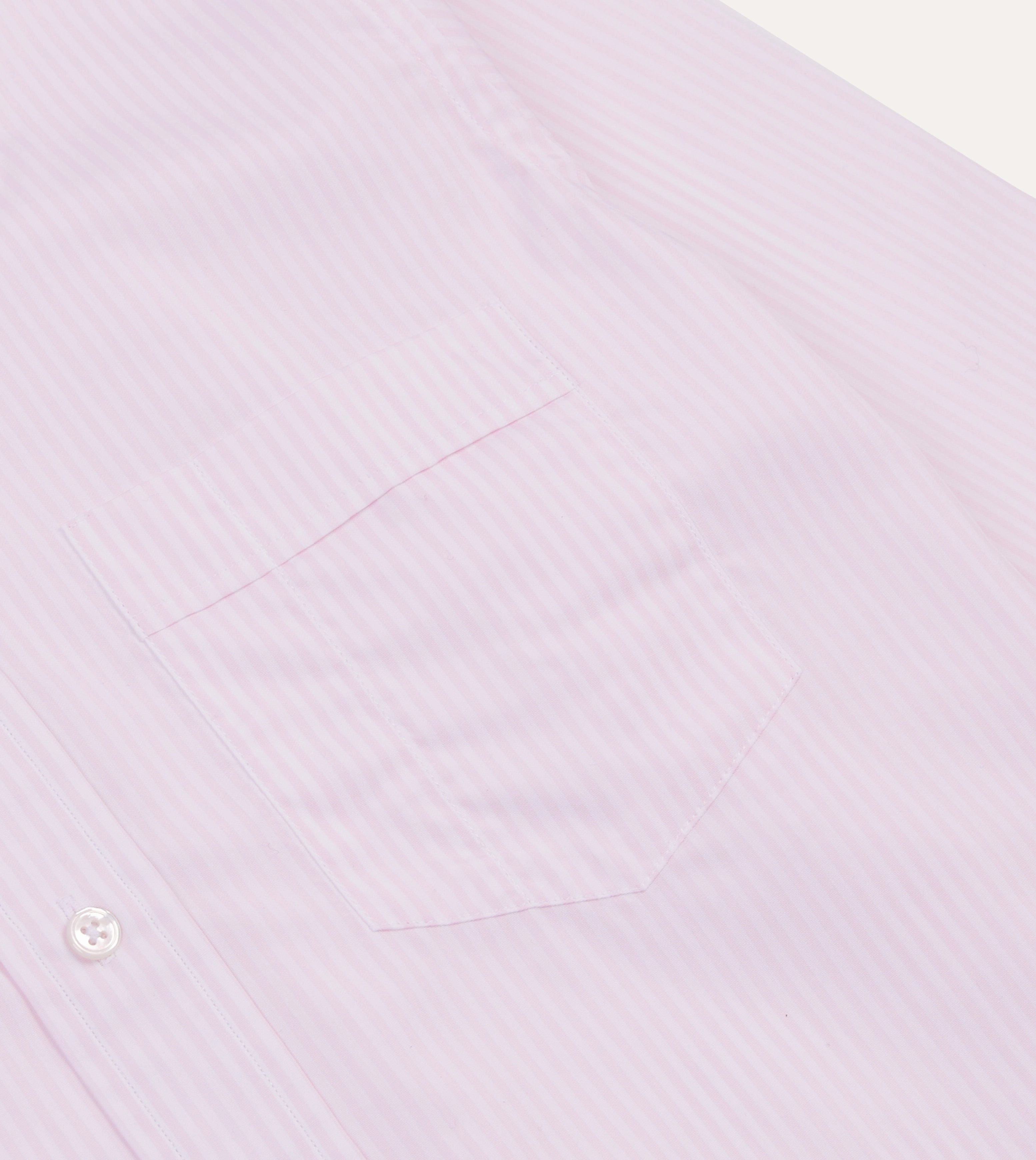 Pink Narrow Stripe Cotton Poplin Button-Down Shirt Classic Appeal Tall Option