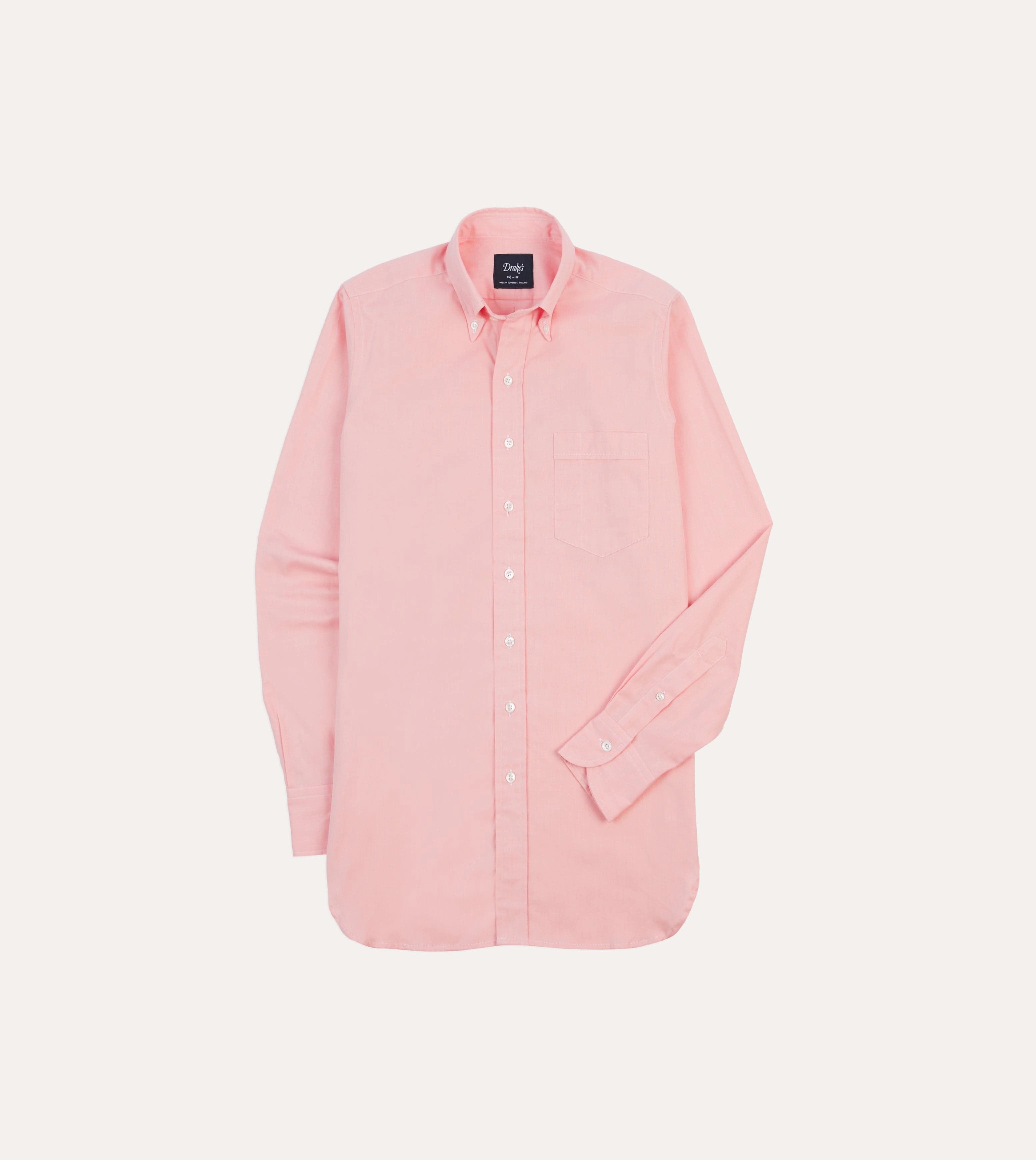Slim Silhouette Customizable Design Pink Pinpoint Oxford Cotton Cloth Button-Down Shirt
