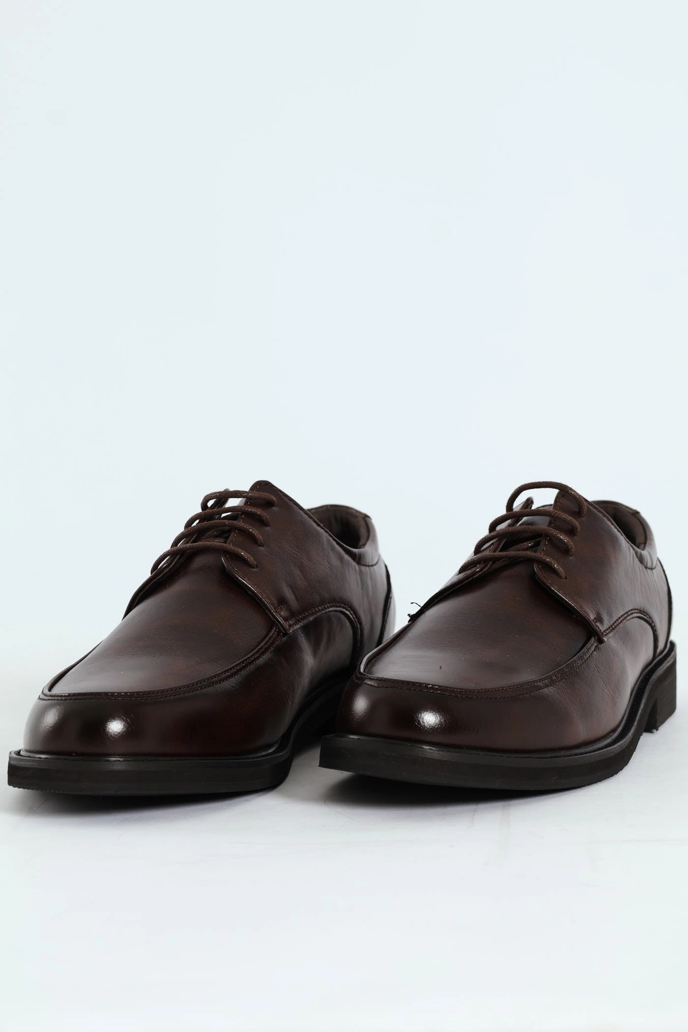 Plain Round Toe Formal Lace Up Shoe - Chocolate Fashion Shift