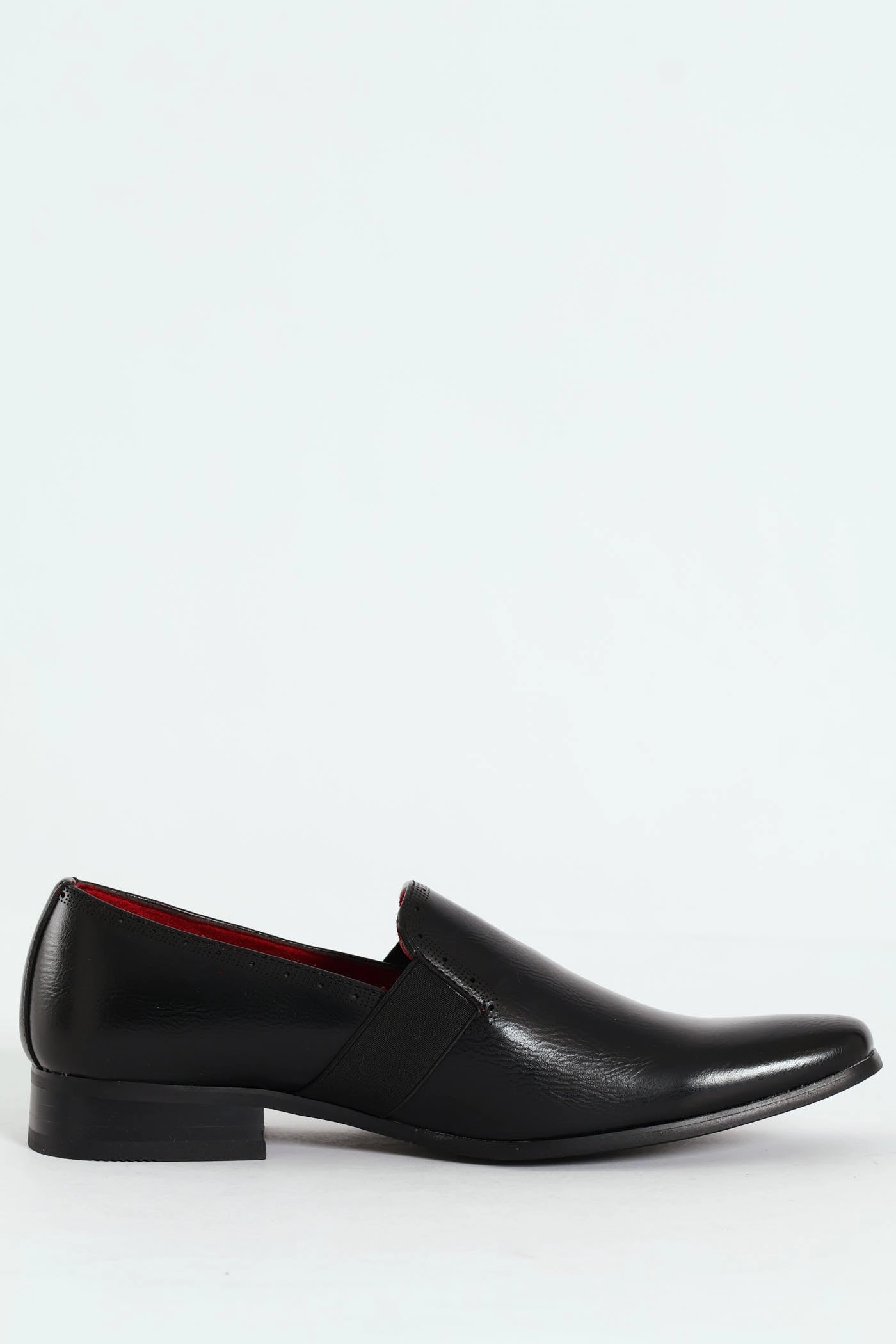 Plain Slip On With Side Gusset - Black Suede Touch