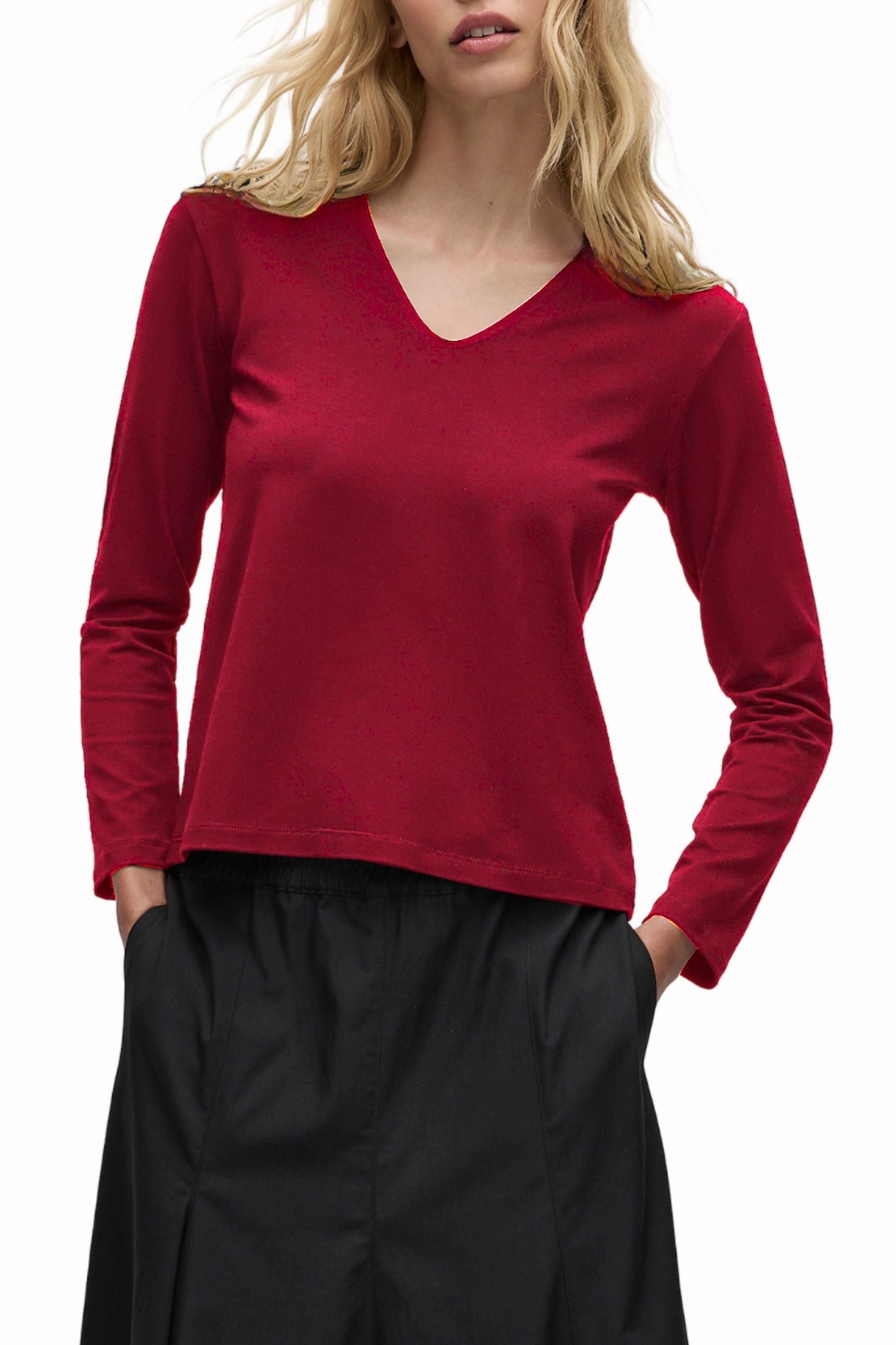 Breathable touch PocketDetail V NECK TOP - F017785