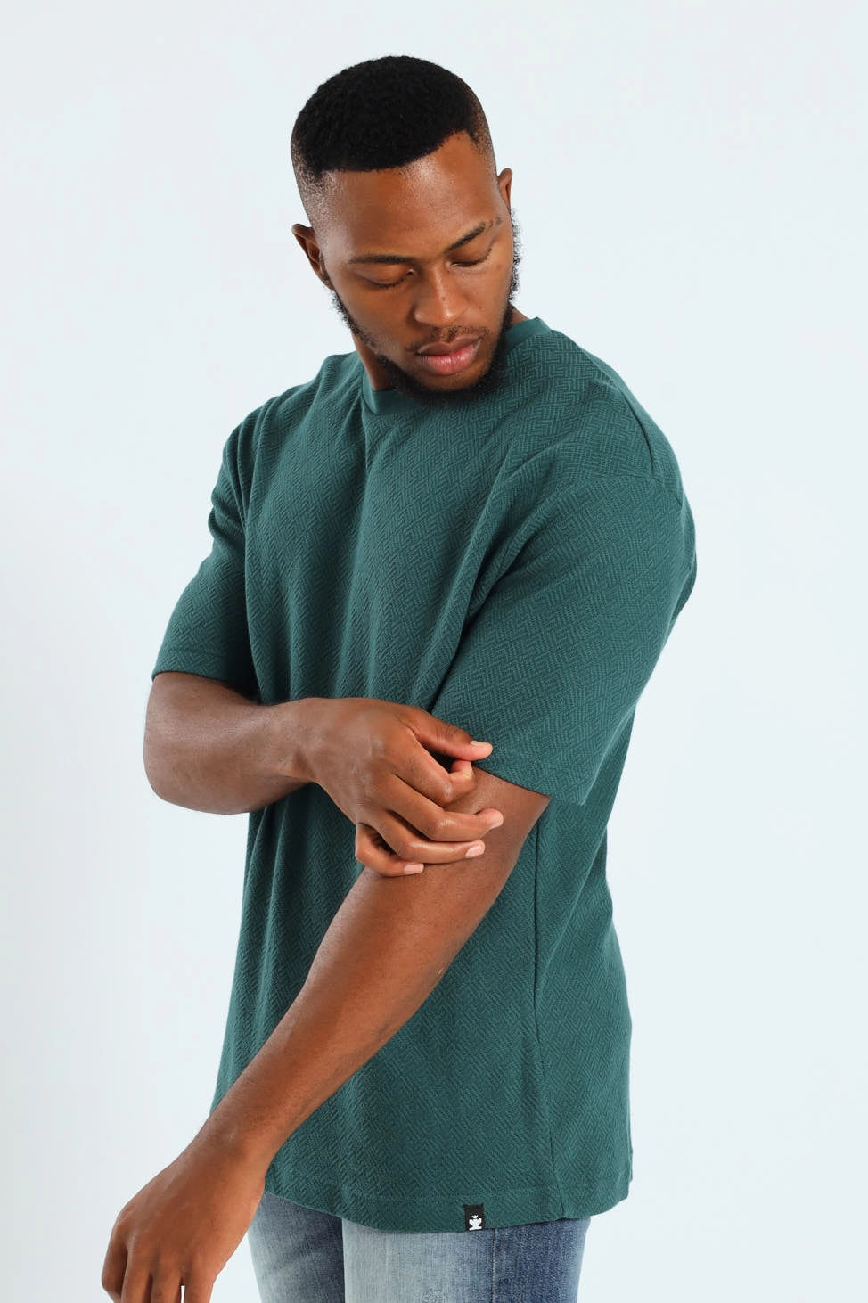 Pointelle Textured Tee - Forest Green Chic Comfort