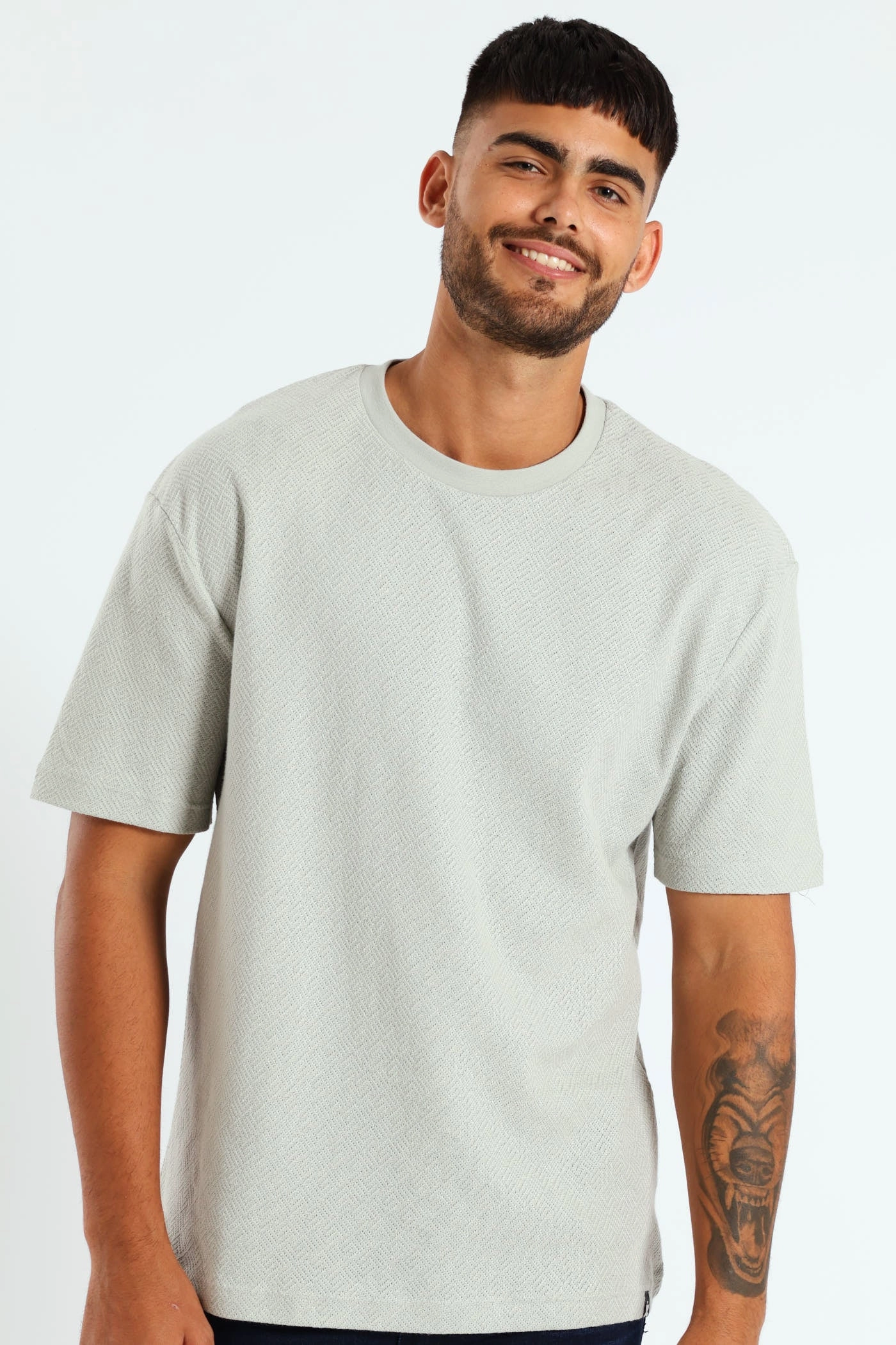 Pointelle Textured Tee - Grey Casual Choice Wear