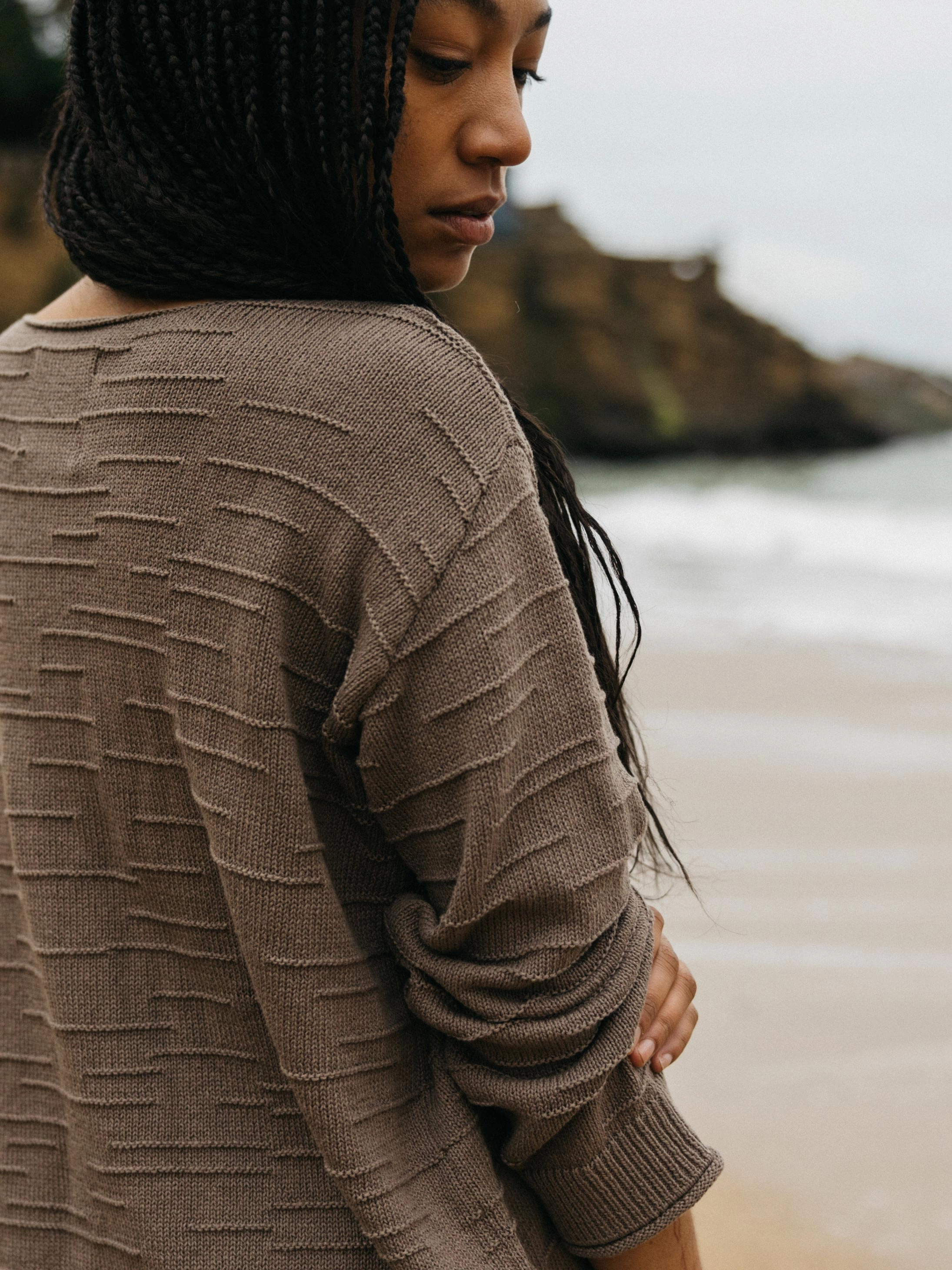 Women's Travean Textured Knit Jumper ReverseCoil Zipper