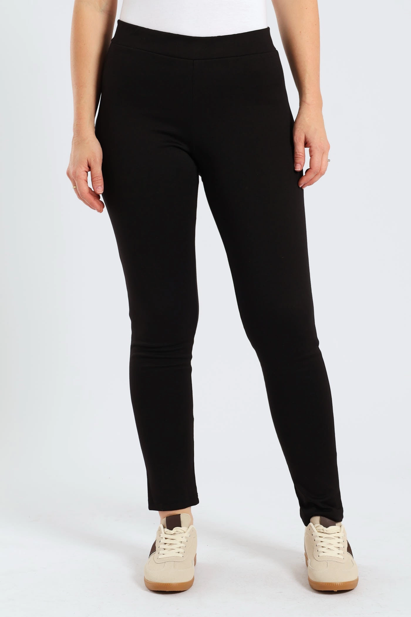 Comfort Fit Wear Ponte Fitted Skinny Pant - Black