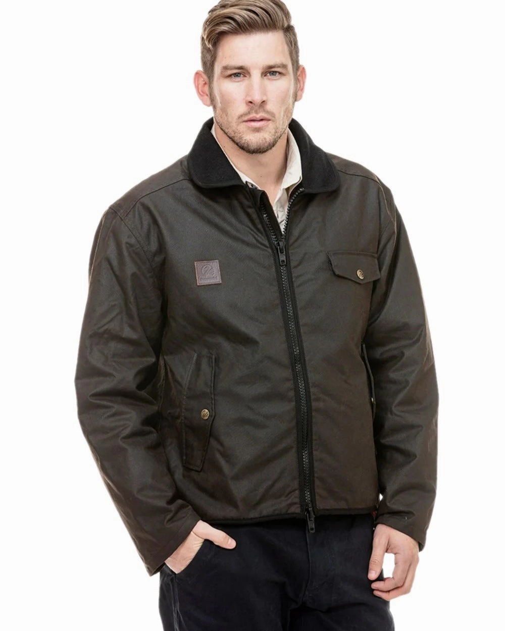 DoubleStitchSeams Swanndri Mens Waimak Oilskin Jacket With Wool Lining