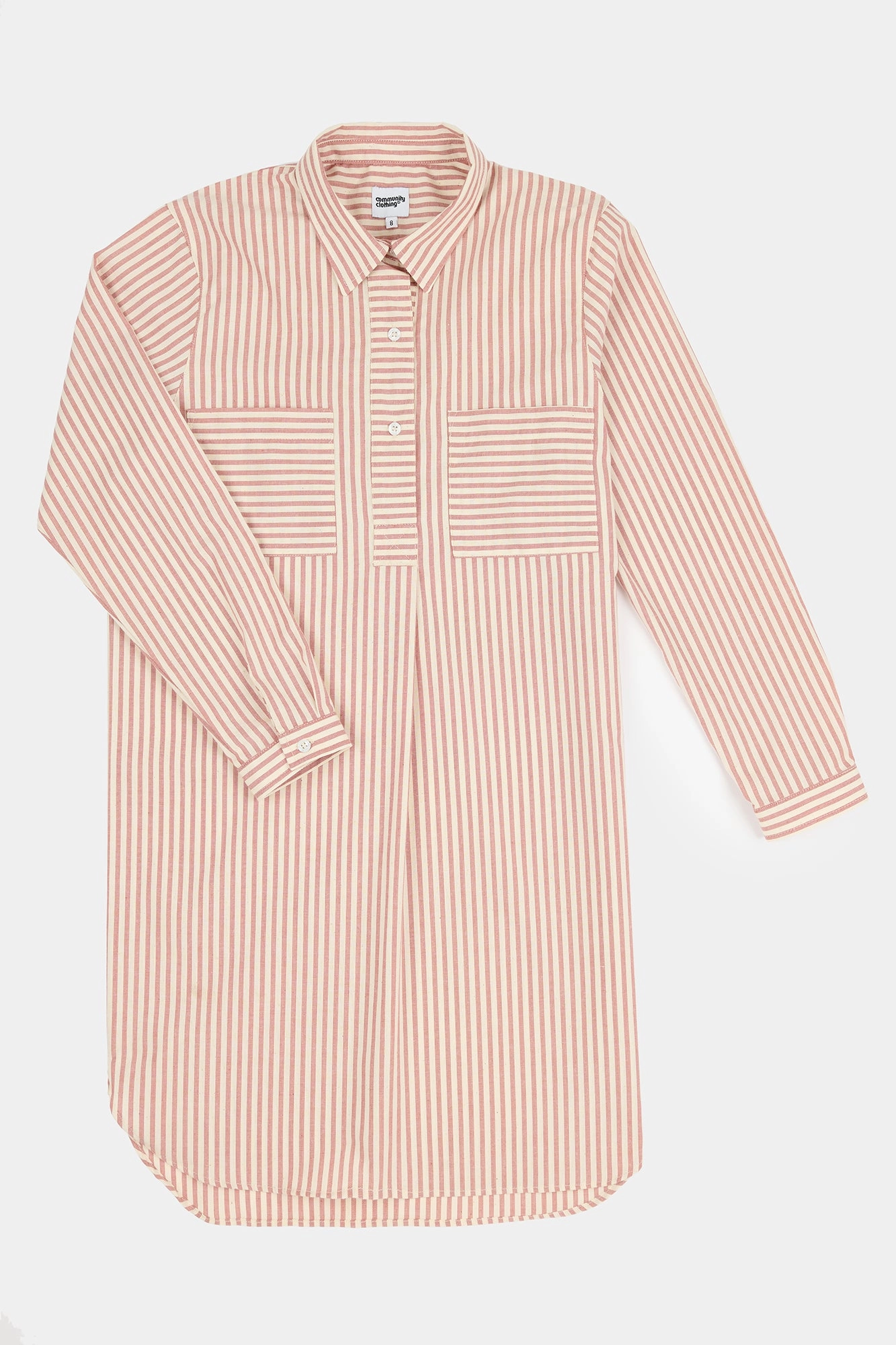The Quarry Bank Women's Olivia Shirt Dress - Red/White Sculpted Form