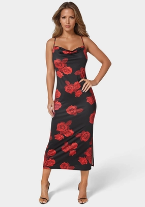 Lounge Fit SmoothEdgeFinish Printed Jersey Maxi Slip Dress