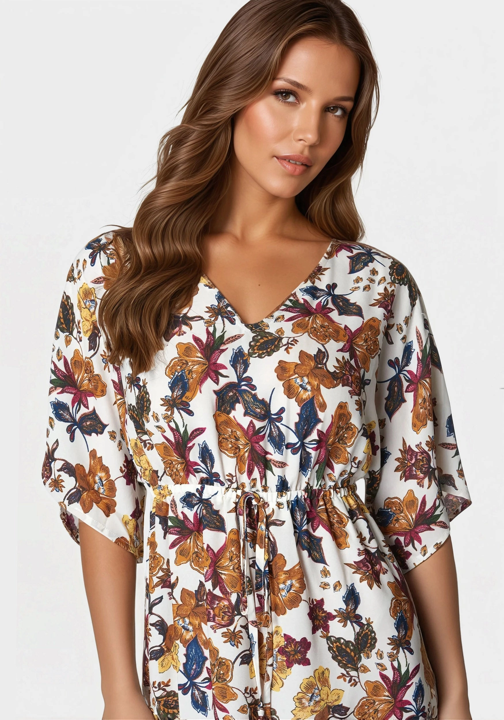 Printed Kimono Dress Calm Energy Artistic Detail