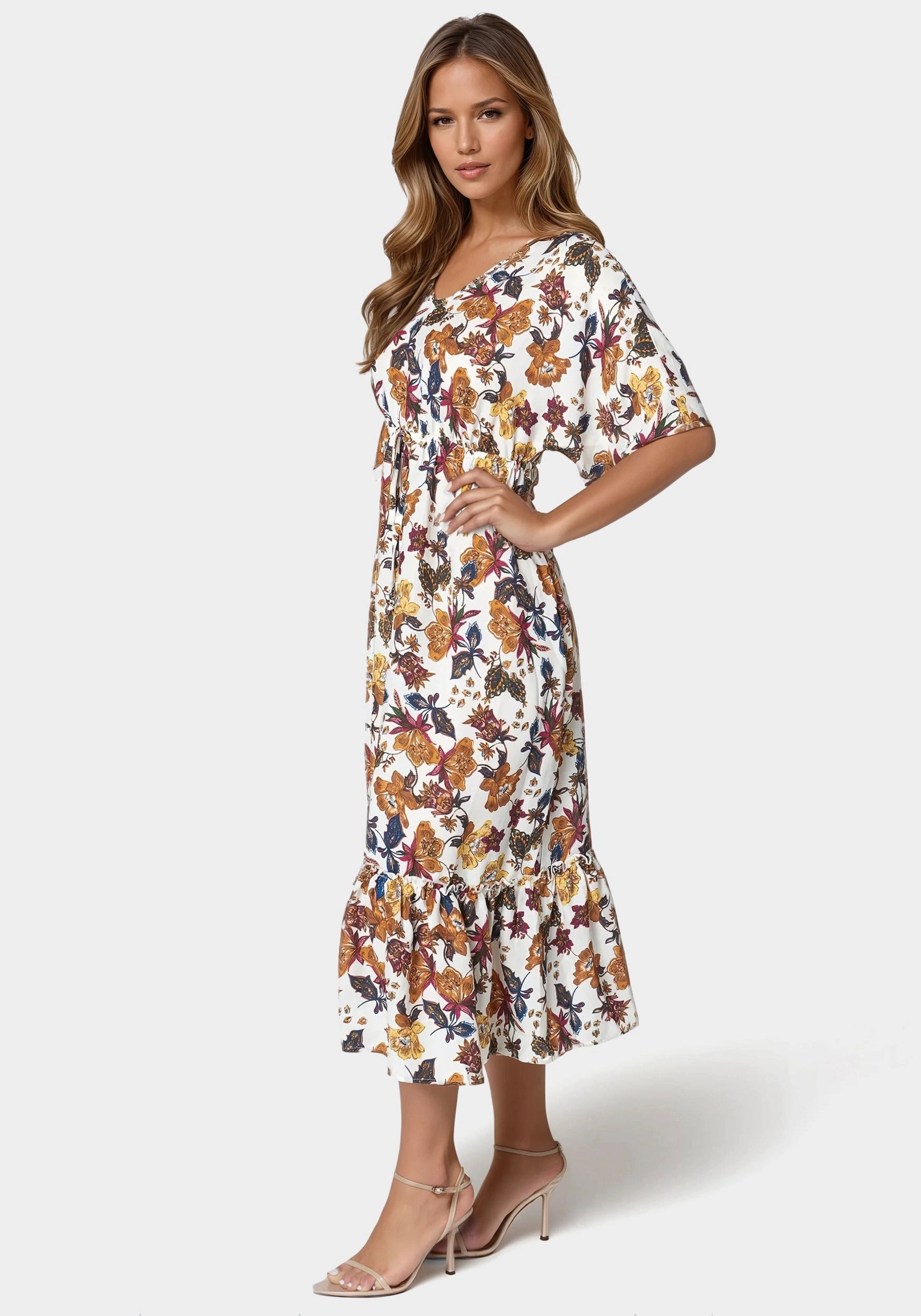Printed Kimono Dress Silk Shine
