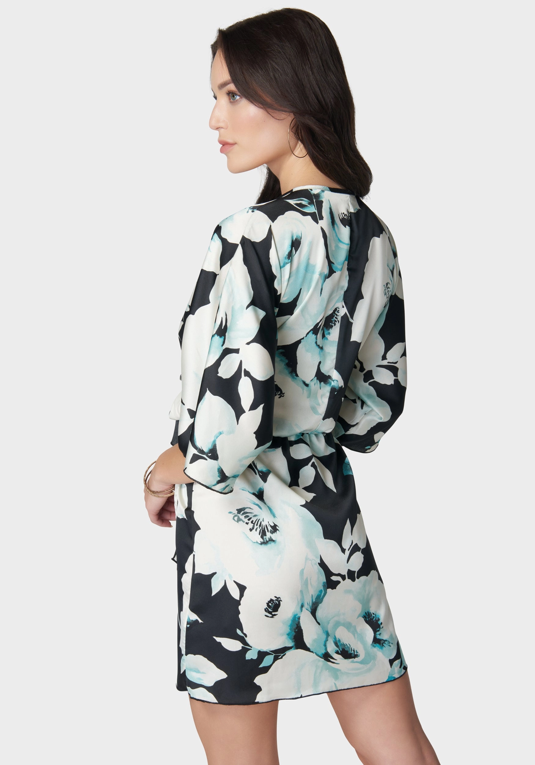 Printed Satin Kimono Formal Look