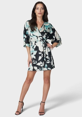All-Day Comfort Wear Printed Satin Kimono