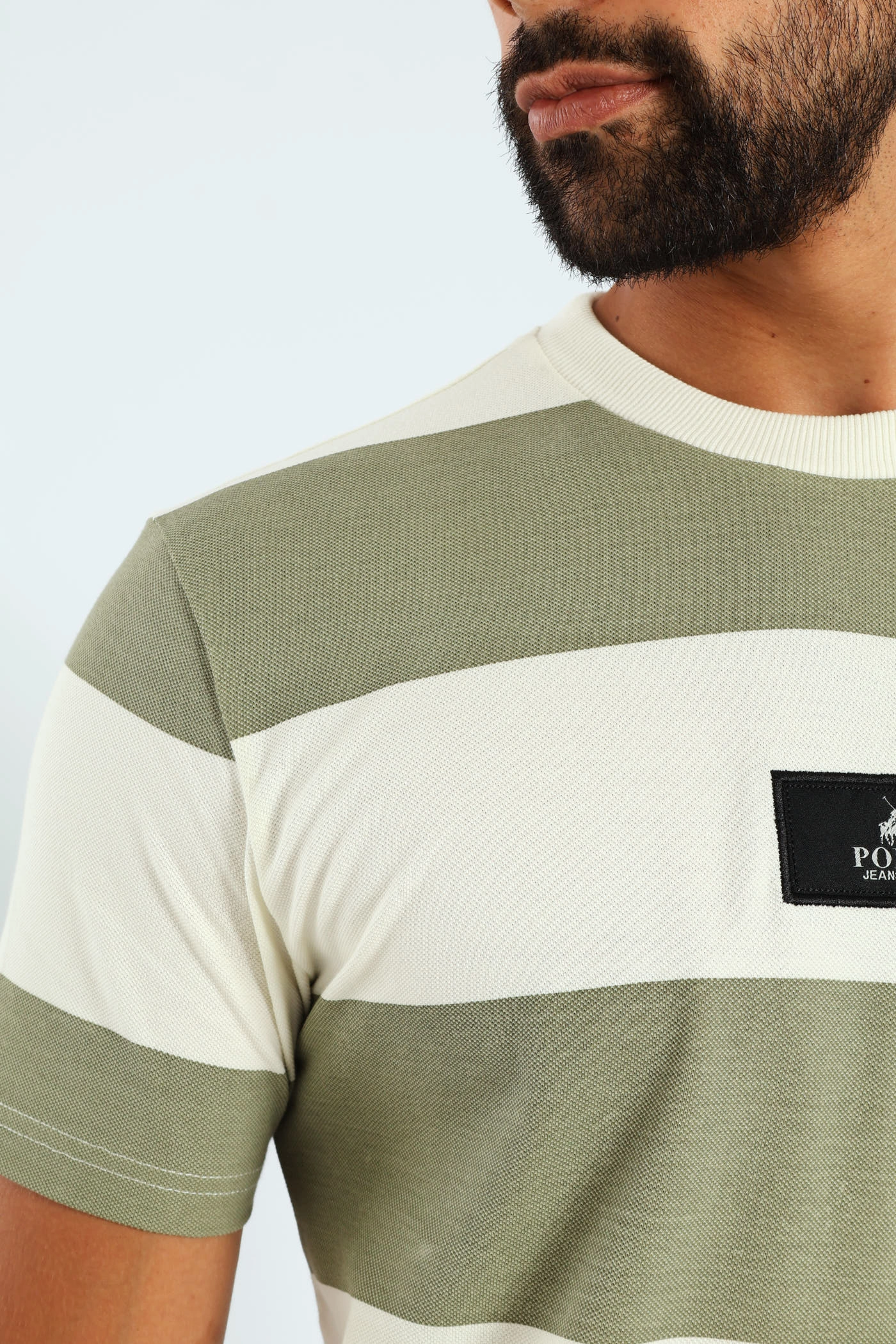 Loose fitting comfort Yarn Dyed Stripes Pjc Lizwe Tee - Olive