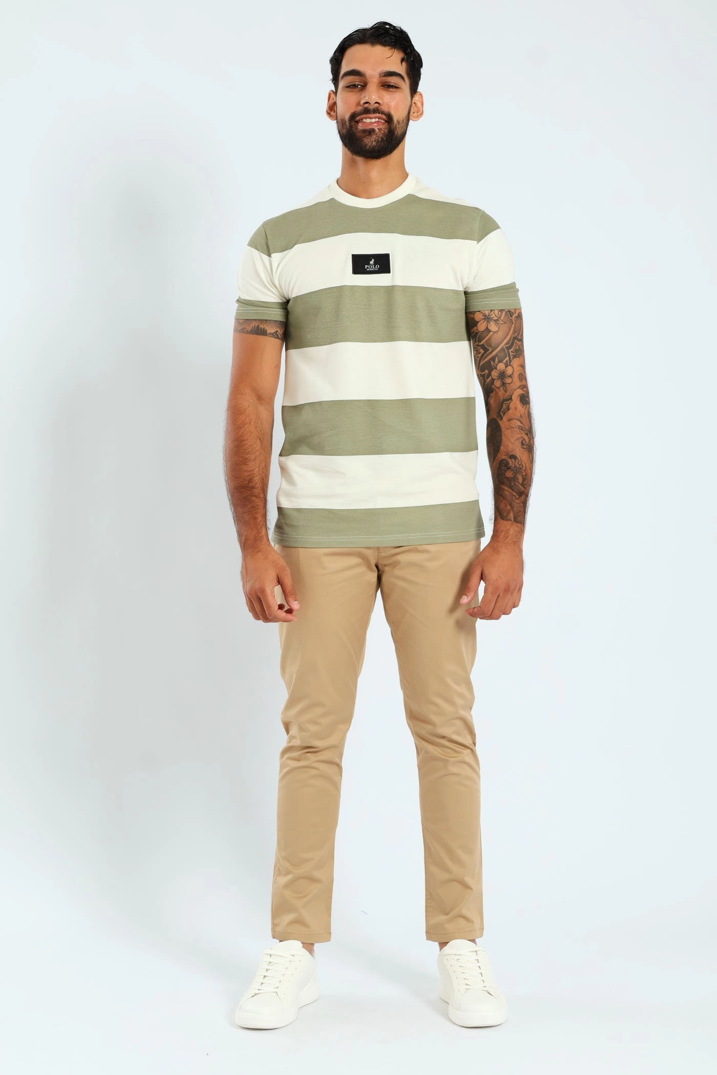 Ribbed Collar Design Pjc Lizwe Tee - Olive