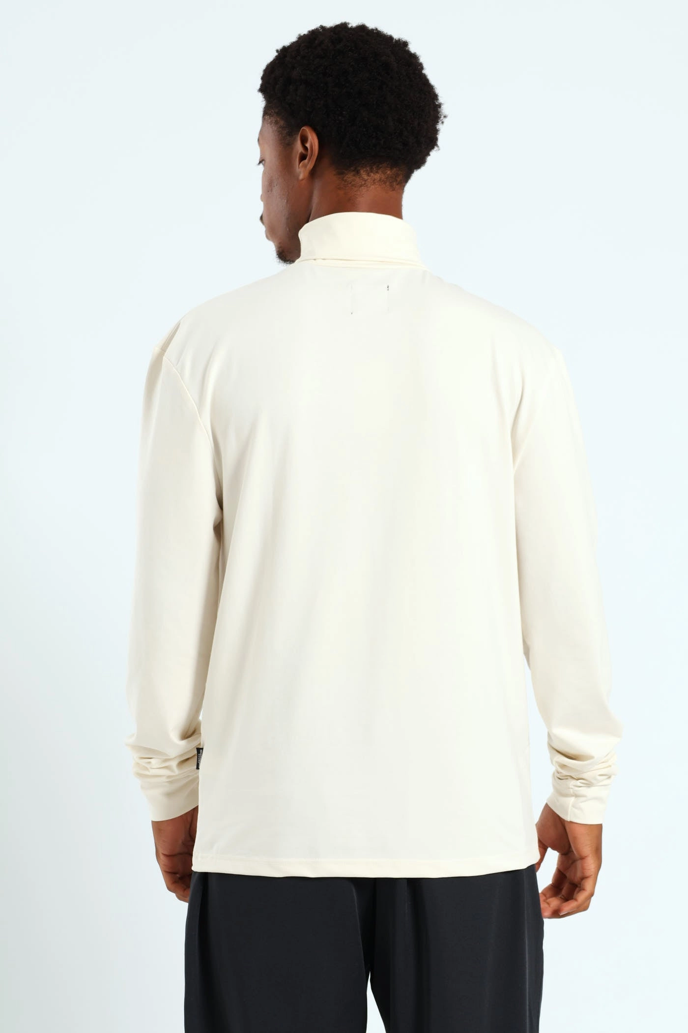 Weekend Trend Comfort Fit Long Sleeve Rollneck Tee - Cream