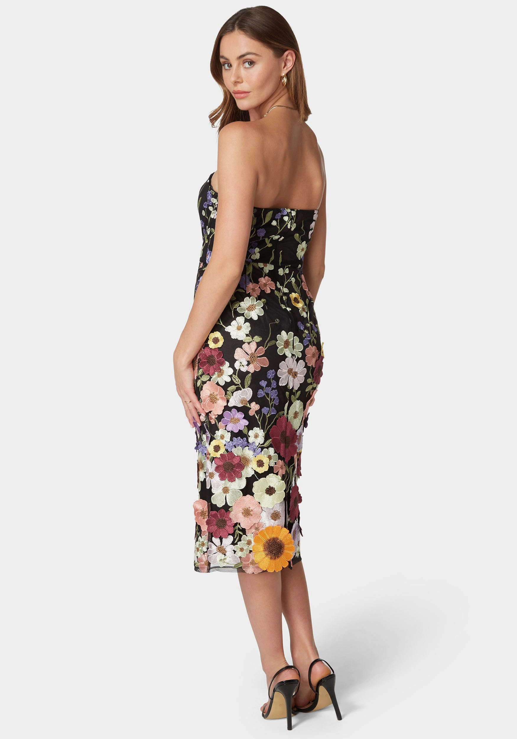 Delilah Floral Embroidered Dress Open Design