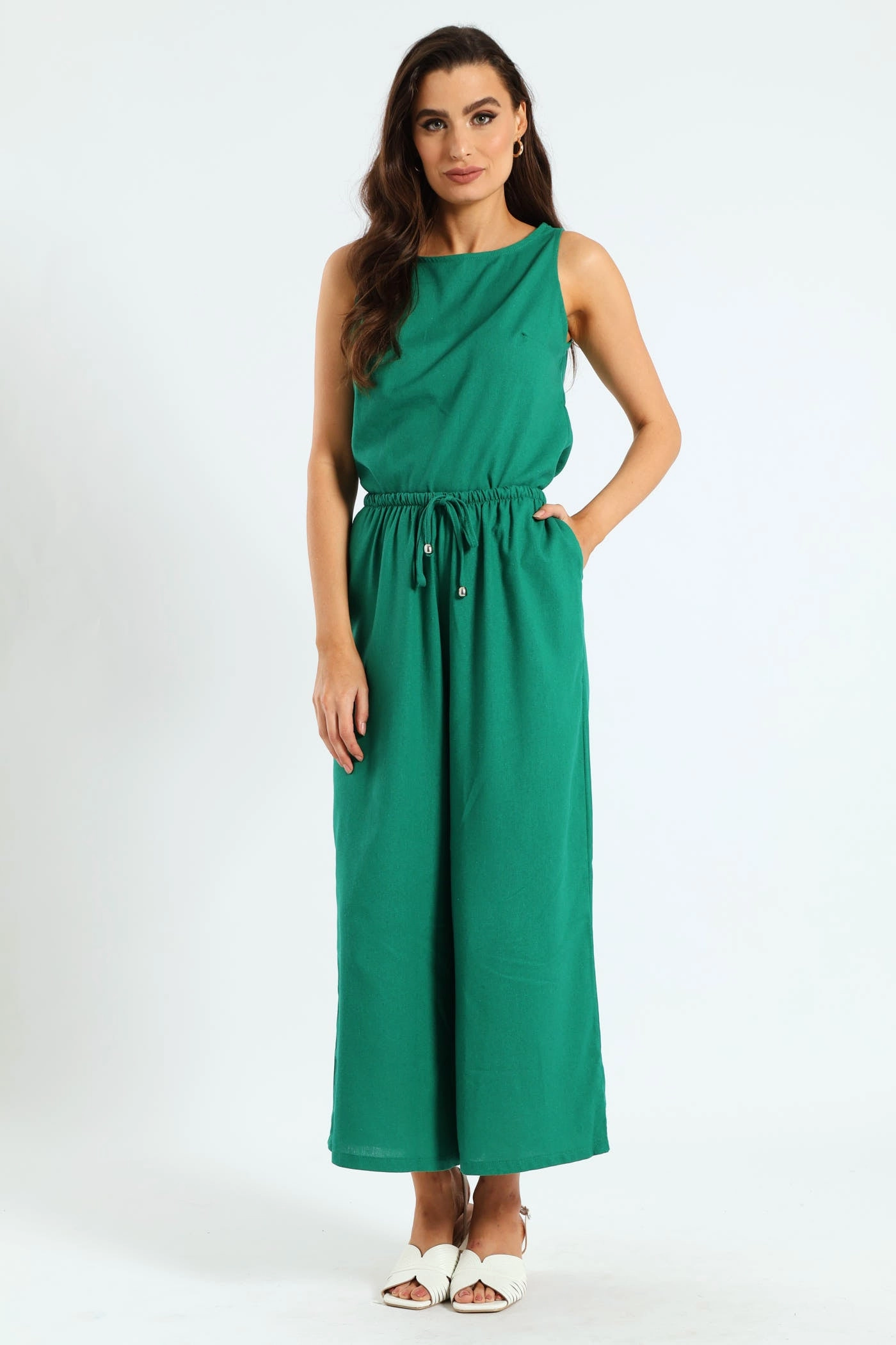 Tagless Design Dressy look Pull On Drapey Capri Pants - Meadow Green