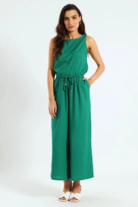 Tagless Design Dressy look Pull On Drapey Capri Pants - Meadow Green