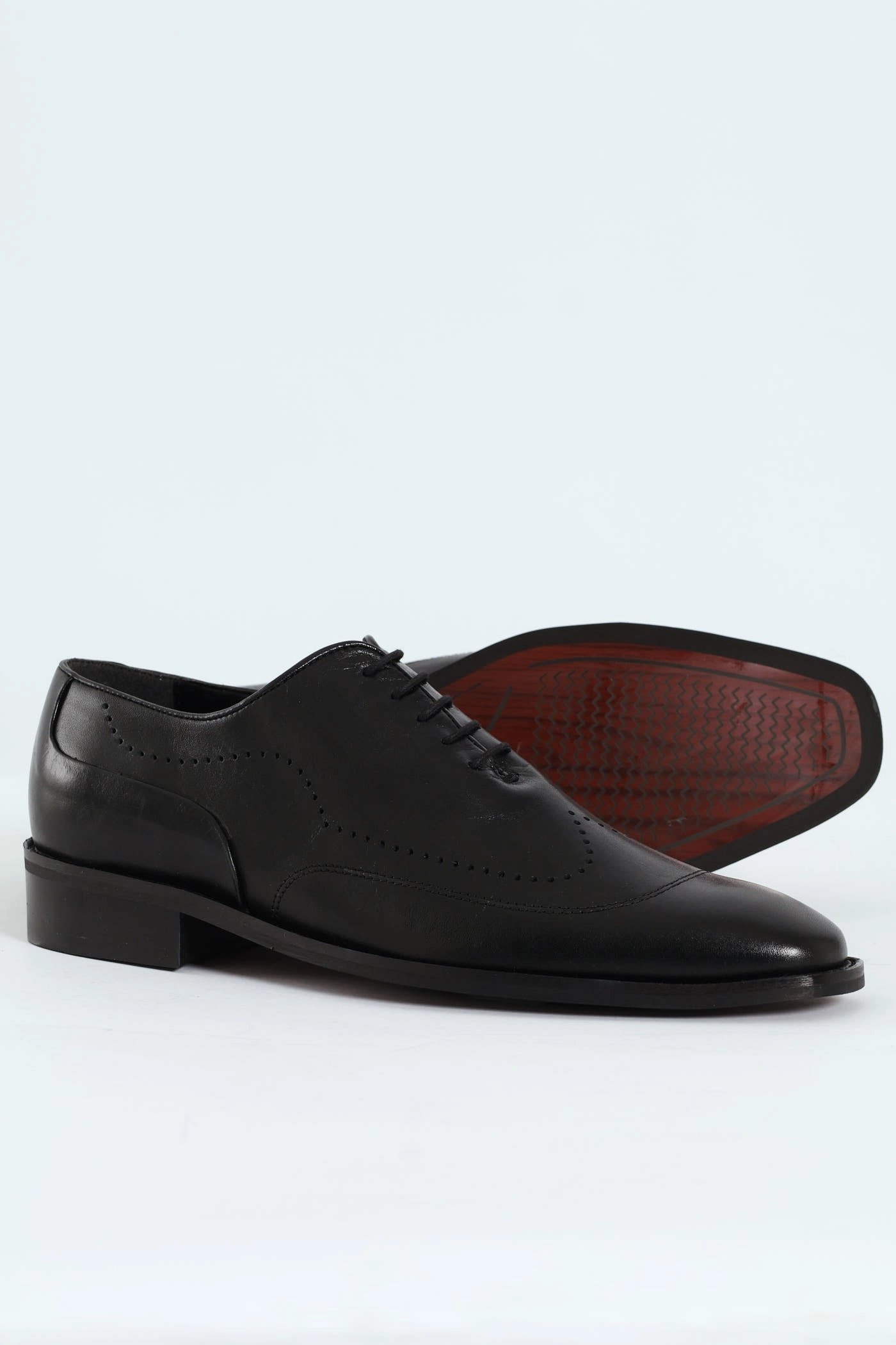 Opulent Fit Punched Detail Oxford Shoe - Black