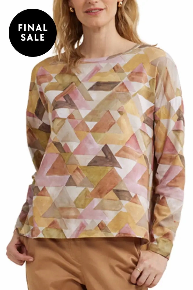 PYRAMID PRINT TEE - YT24W7469 ThermoregulatingFabric