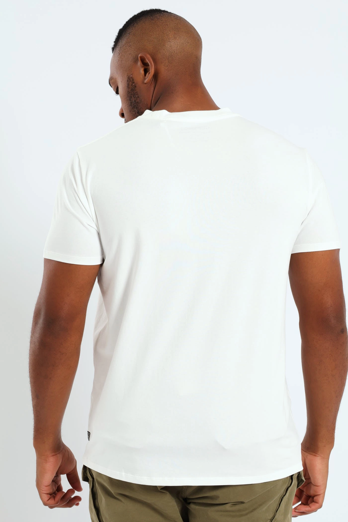 Layered Shoulder Design Quatro Crest Logo Tee - Off White