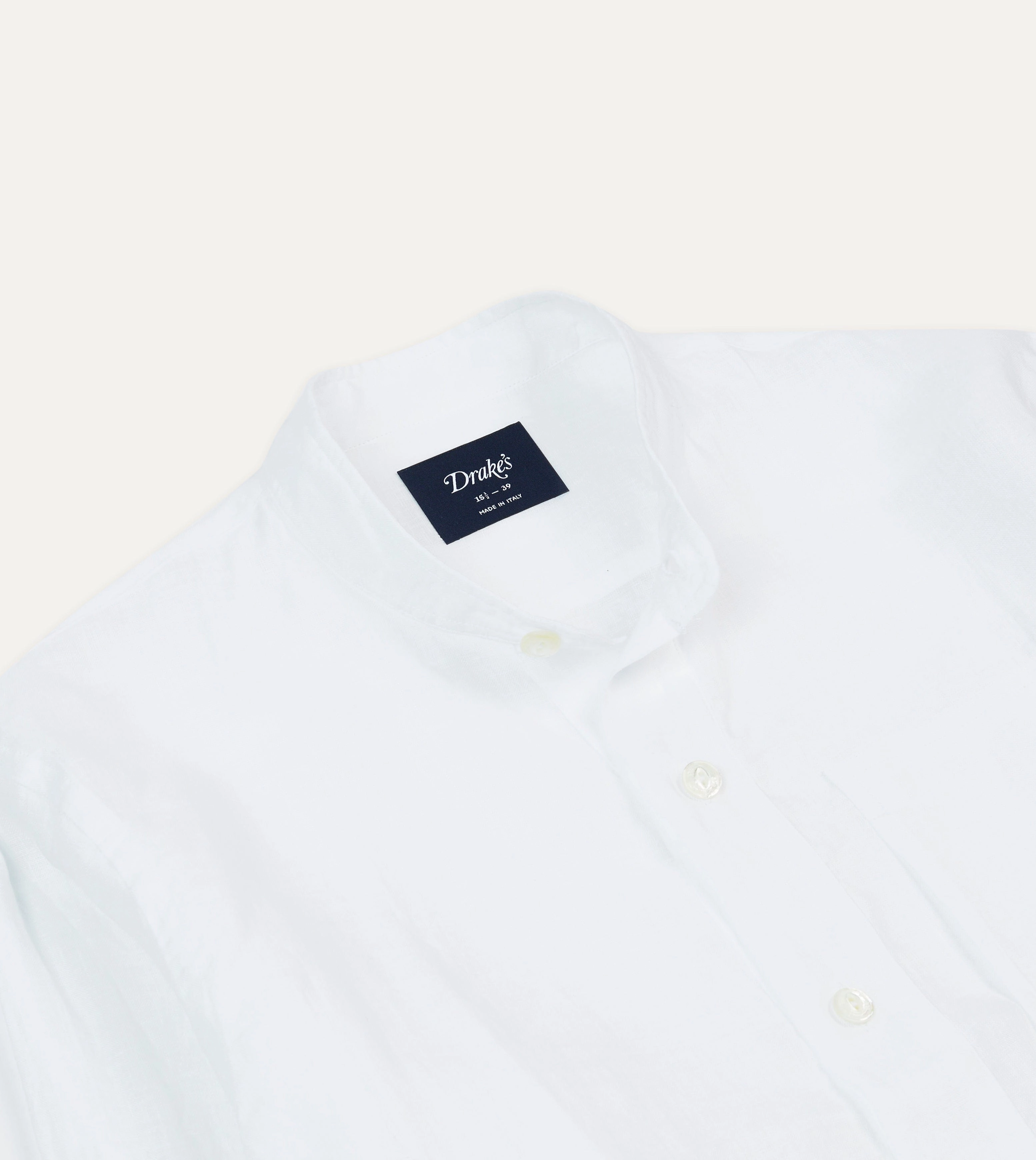 Gift Idea Customizable Option White Linen Mandarin Collar Popover Shirt