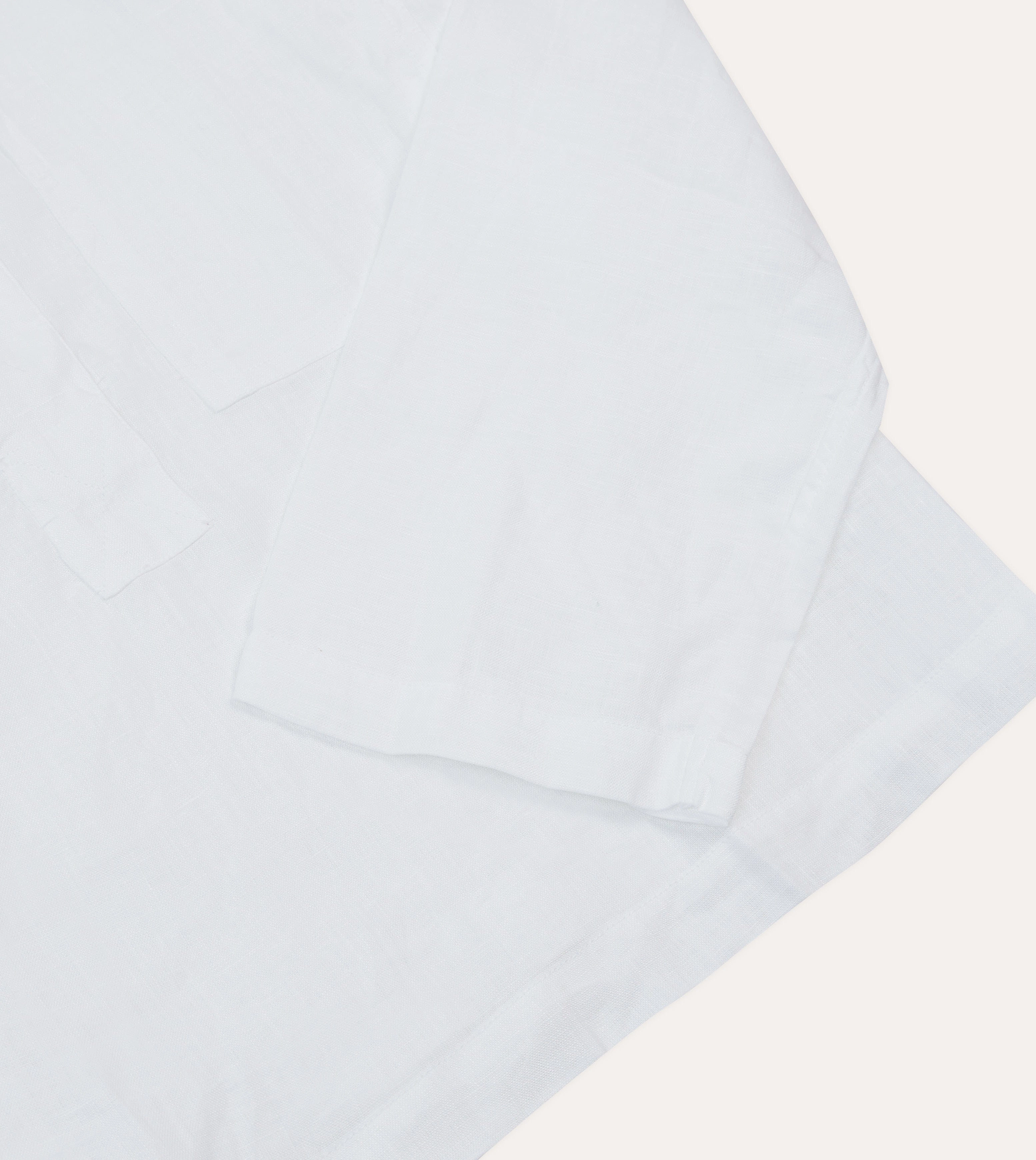 Gradient effect Flexible Material White Linen Mandarin Collar Popover Shirt