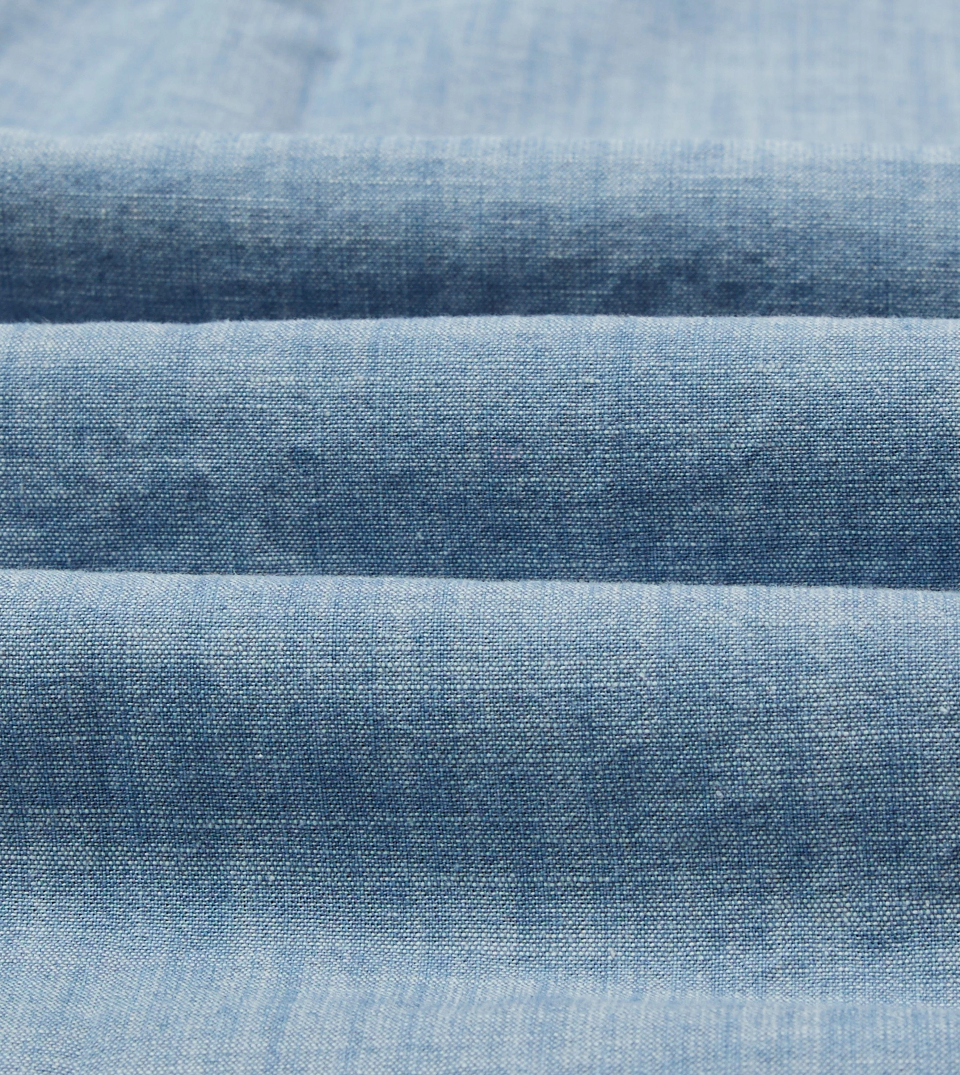 Chambray Cotton Mandarin Collar Shirt Special Occasion