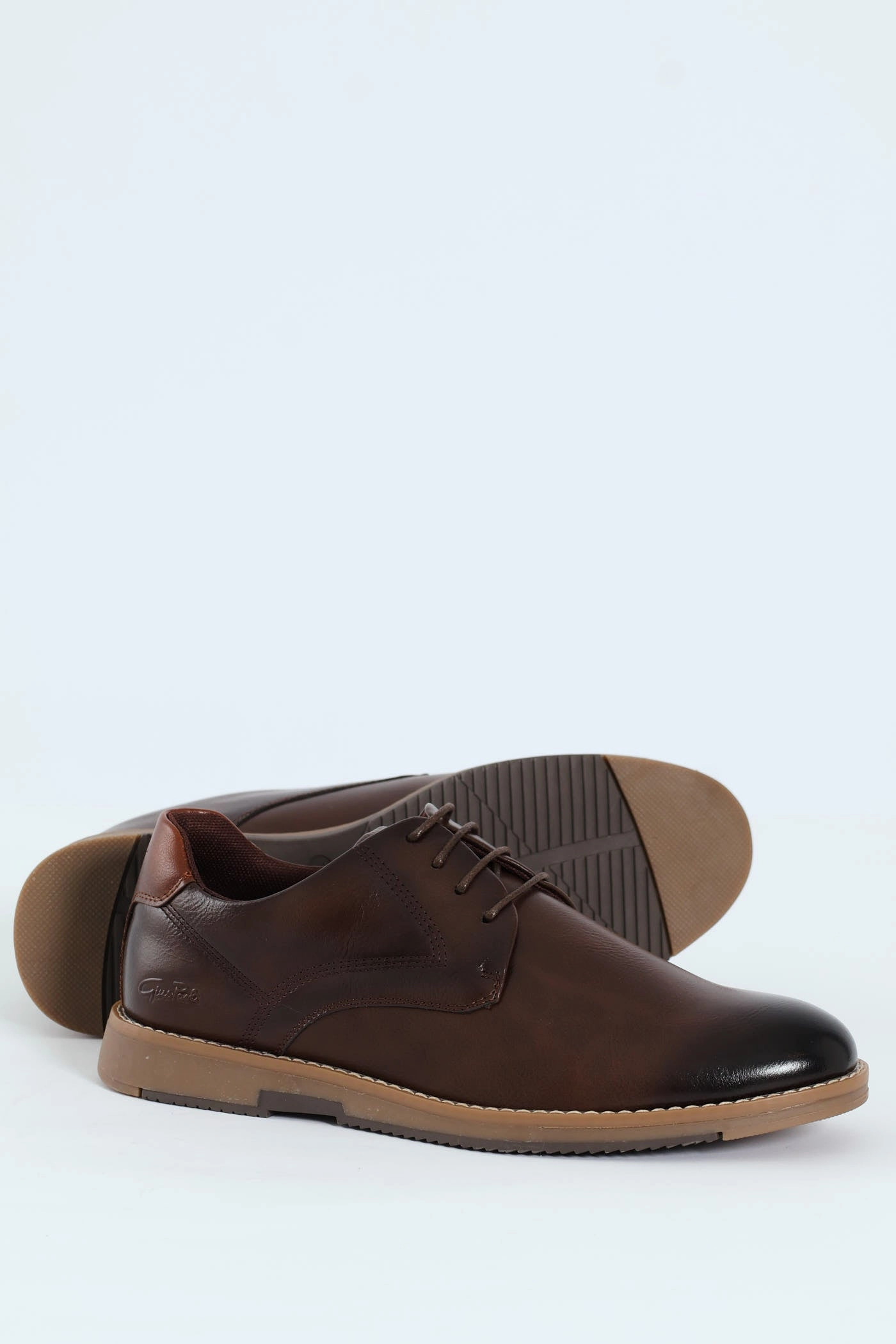 Smart Casual Derby Shoe - Brown Weekend Event Rubber Heel Absorber