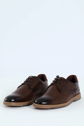 Smart Casual Derby Shoe - Brown Patent Finish Matte Finish