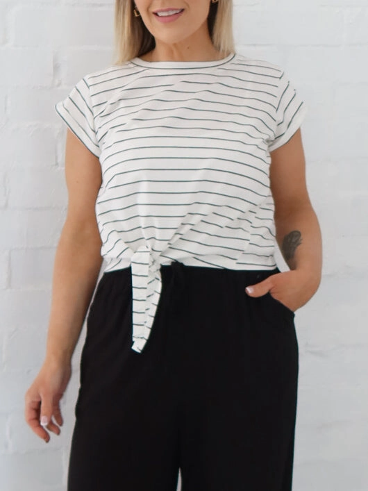 Charm Tee - White/Black SoftInteriorLining Biodegradable Fiber Composition