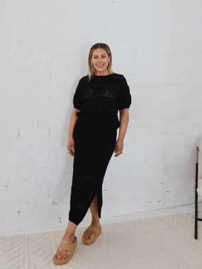 Radiance Crochet Skirt - Black Outfit Lookbook