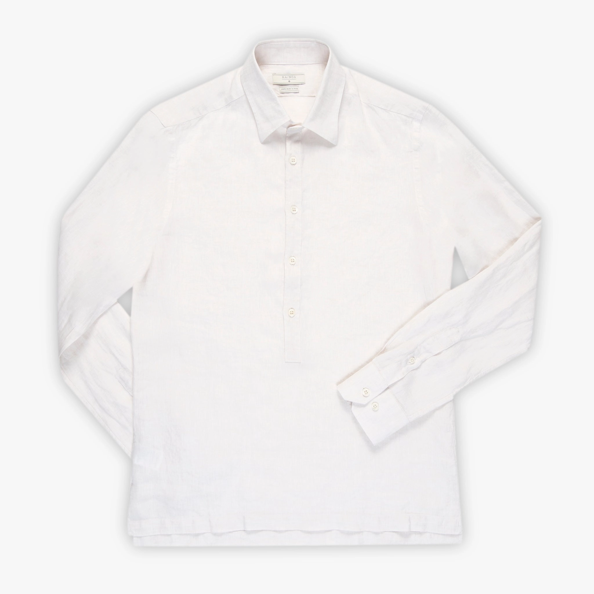 Raimond half-buttoned shirt in Capri Linen Stone Wash Process Embroidered Details
