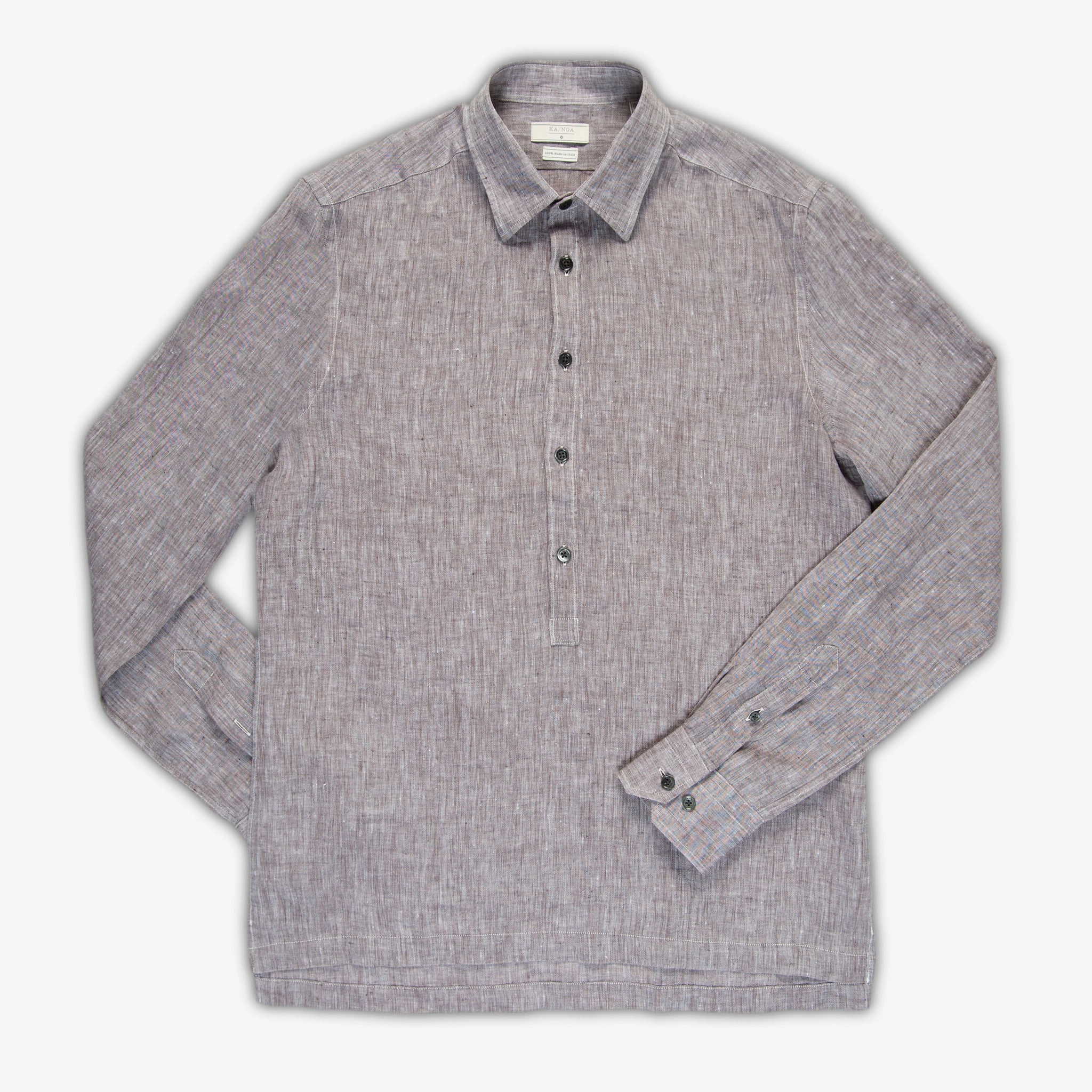 Layered Collar Indoor clothing Raimond half-buttoned shirt in Voile Linen